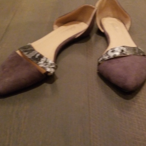 Pointed Gray Flats with Zebra print strap - Picture 2 of 3